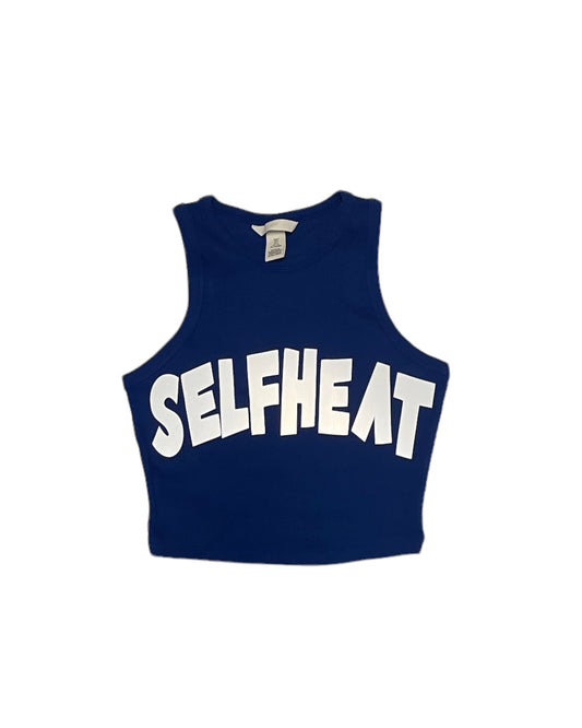 Blue “ Graffiti “ crop top