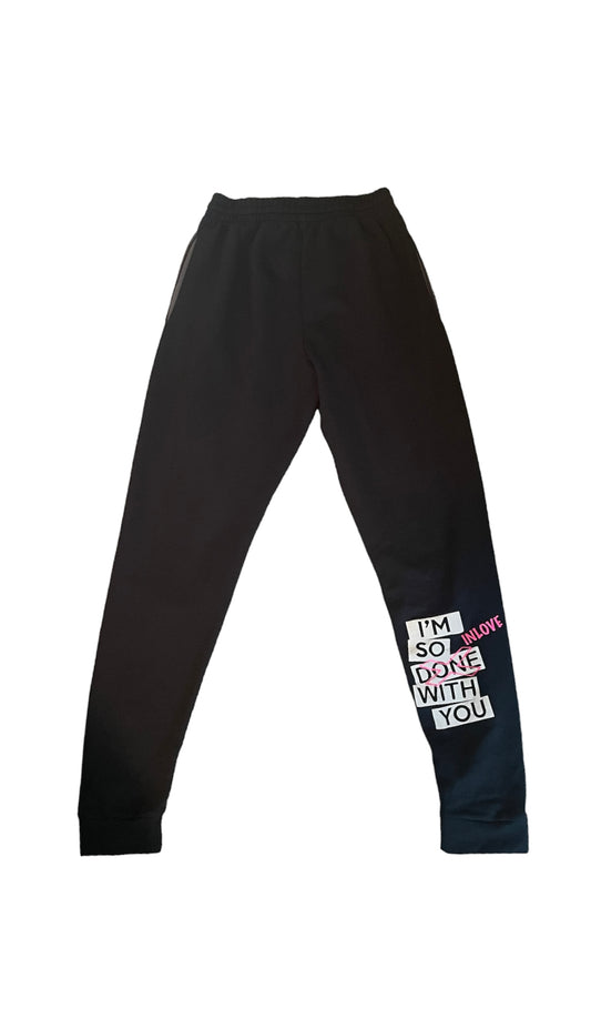 Black and Pink “Broken Love” Sweatpants