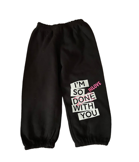 Youth Black and Pink“Broken Love” Sweatpants