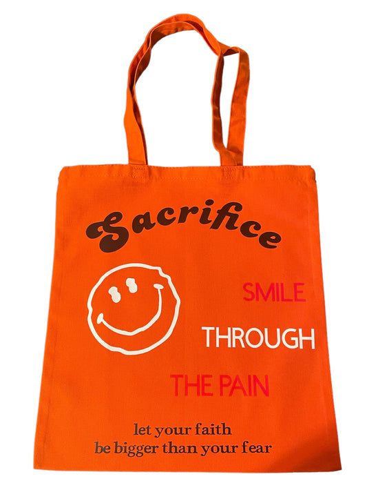 Orange “Sacrifice” tote